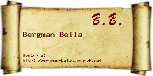 Bergman Bella névjegykártya